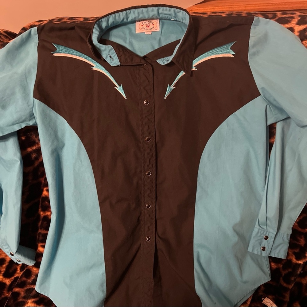 Ely Country Chamers Long Sleeve Pearl Snap Western Shirt - Womens L